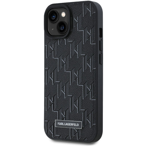 Karl Lagerfeld - Leather MagSafe (KLHMP15SPKHPORPK) - iPhone 15 - Monogram Metal Logo