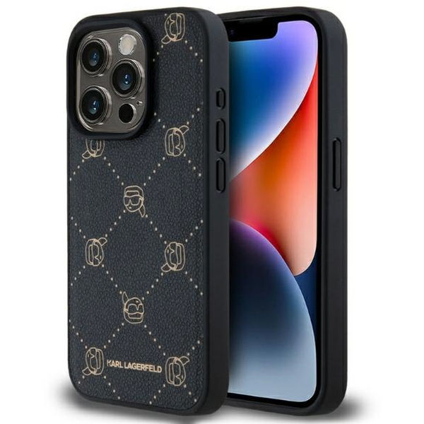 Karl Lagerfeld - Leather MagSafe (KLHMP15XPGKHPHK) - iPhone 15 Pro Max - Karl Head