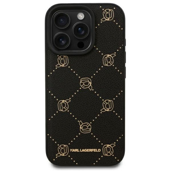 Karl Lagerfeld - Leather MagSafe (KLHMP16LPGKHPHK) - iPhone 16 Pro - Karl Head