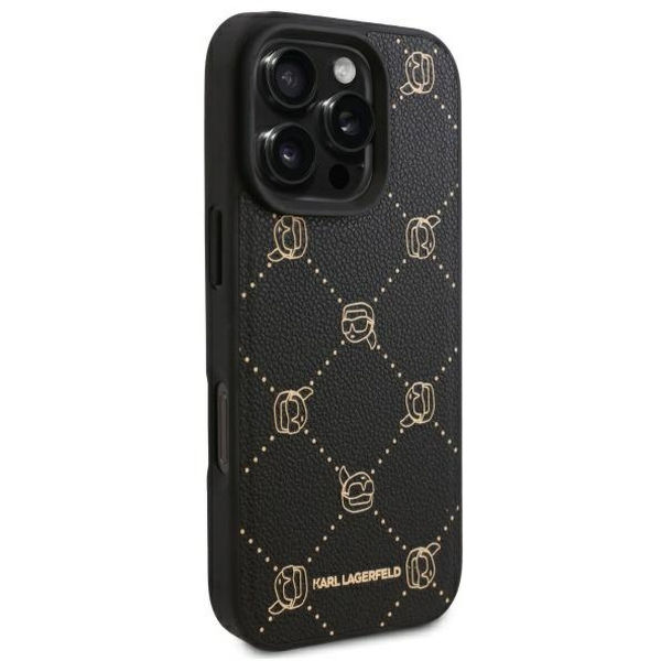 Karl Lagerfeld - Leather MagSafe (KLHMP16LPGKHPHK) - iPhone 16 Pro - Karl Head