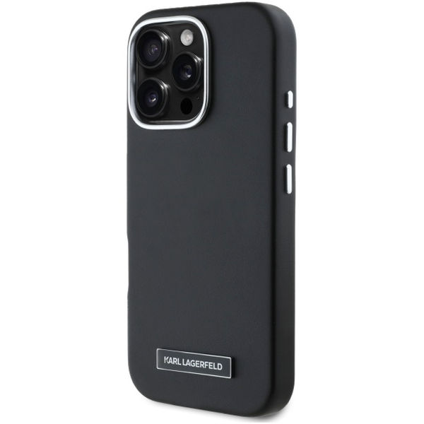 Karl Lagerfeld - Leather MagSafe (KLHMP16LPGMSRPK) - iPhone 16 Pro - FW Metal Plate