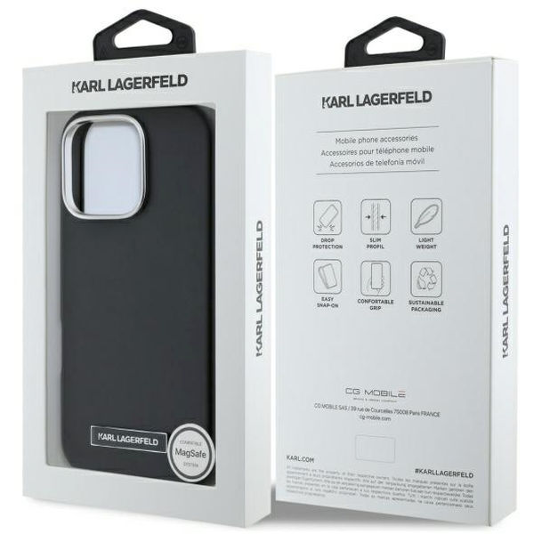 Karl Lagerfeld - Leather MagSafe (KLHMP16LPGMSRPK) - iPhone 16 Pro - FW Metal Plate