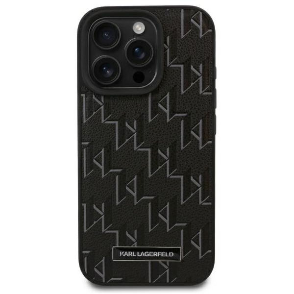 Karl Lagerfeld - Leather MagSafe (KLHMP16LPKHPORPK) - iPhone 16 Pro - Monogram Metal Logo