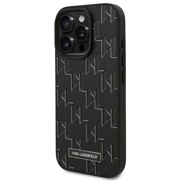 Karl Lagerfeld - Leather MagSafe (KLHMP16LPKHPORPK) - iPhone 16 Pro - Monogram Metal Logo