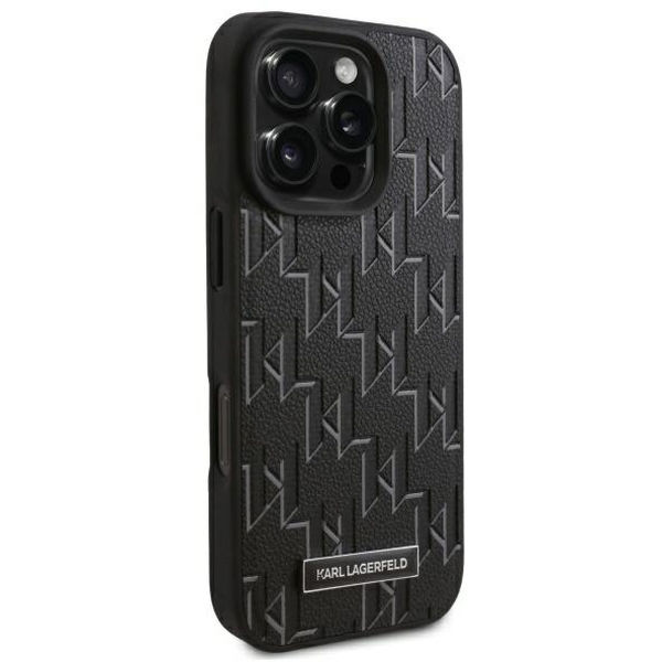 Karl Lagerfeld - Leather MagSafe (KLHMP16LPKHPORPK) - iPhone 16 Pro - Monogram Metal Logo