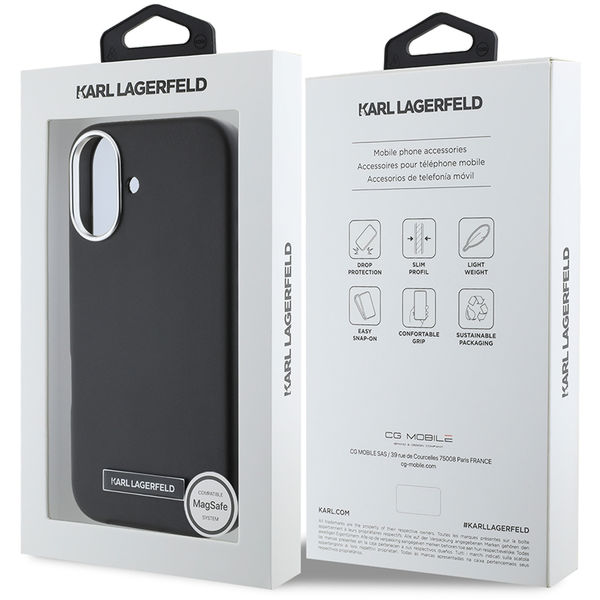 Karl Lagerfeld - Leather MagSafe (KLHMP16SPGMSRPK) - iPhone 16 - FW Metal Plate