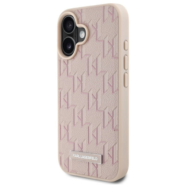 Karl Lagerfeld - Leather MagSafe (KLHMP16SPKHPORPP) - iPhone 16 - Pink Hot Stamp
