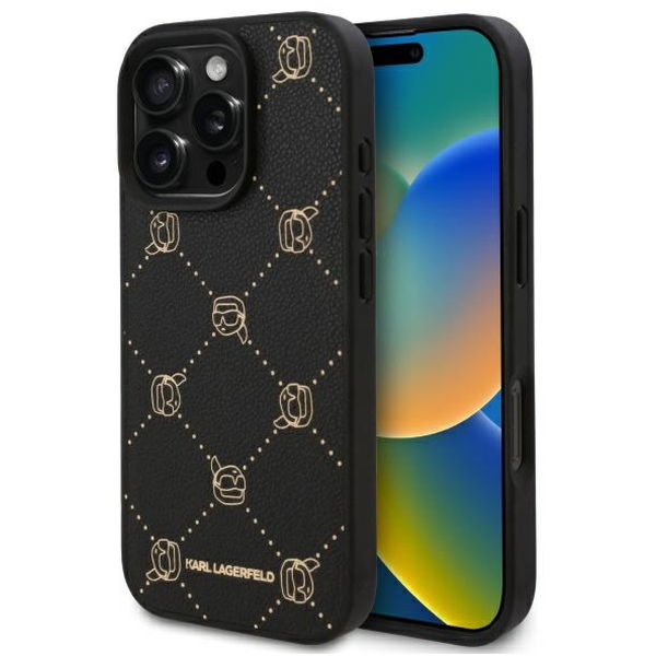 Karl Lagerfeld - Leather MagSafe (KLHMP16XPGKHPHK) - iPhone 16 Pro Max - Karl Head