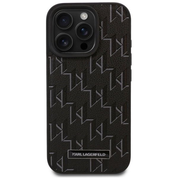 Karl Lagerfeld - Leather MagSafe (KLHMP16XPKHPORPK) - iPhone 16 Pro Max - Monogram Metal Logo