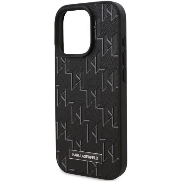 Karl Lagerfeld - Leather MagSafe (KLHMP16XPKHPORPK) - iPhone 16 Pro Max - Monogram Metal Logo