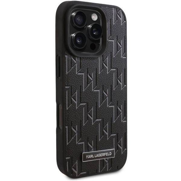 Karl Lagerfeld - Leather MagSafe (KLHMP16XPKHPORPK) - iPhone 16 Pro Max - Monogram Metal Logo
