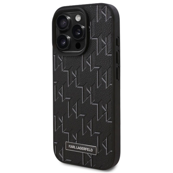 Karl Lagerfeld - Leather MagSafe (KLHMP16XPKHPORPK) - iPhone 16 Pro Max - Monogram Metal Logo
