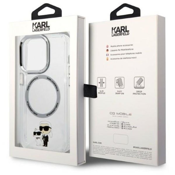 Karl Lagerfeld - Hardcase MagSafe (KLHMP14LHNKCIT) - iPhone 14 Pro - Transparent Iconic Karl&Choupette