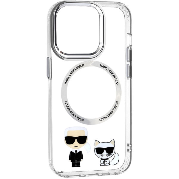 Karl Lagerfeld - Hardcase MagSafe (KLHMP14LHKCT) - iPhone 14 Pro - Transparent Karl & Choupette Aluminium