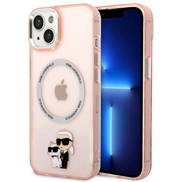 Karl Lagerfeld - Hardcase MagSafe (KLHMP14MHNKCIP) - iPhone 14 Plus - Pink Iconic Karl&Choupette