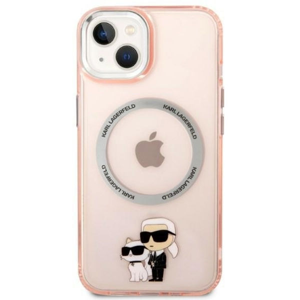 Karl Lagerfeld - Hardcase MagSafe (KLHMP14MHNKCIP) - iPhone 14 Plus - Pink Iconic Karl&Choupette