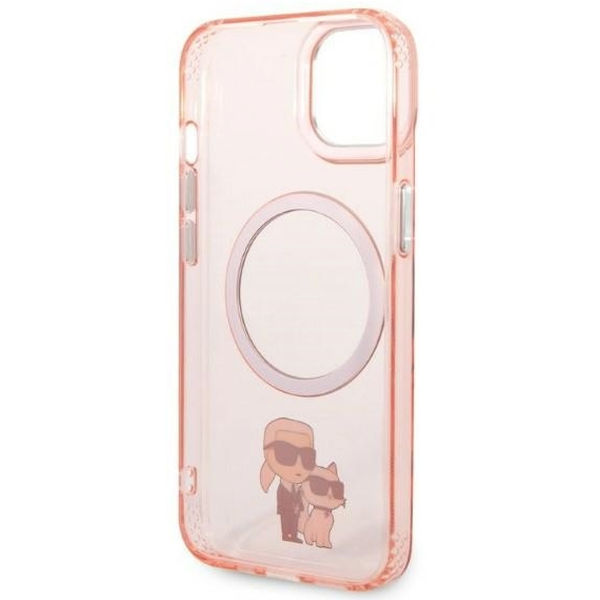 Karl Lagerfeld - Hardcase MagSafe (KLHMP14MHNKCIP) - iPhone 14 Plus - Pink Iconic Karl&Choupette