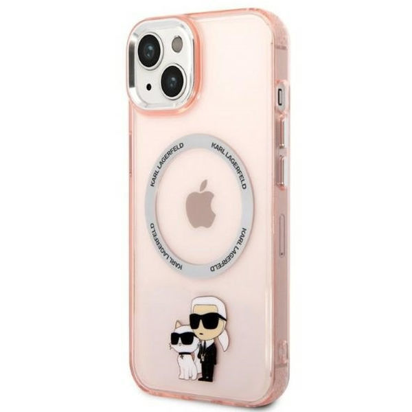 Karl Lagerfeld - Hardcase MagSafe (KLHMP14MHNKCIP) - iPhone 14 Plus - Pink Iconic Karl&Choupette
