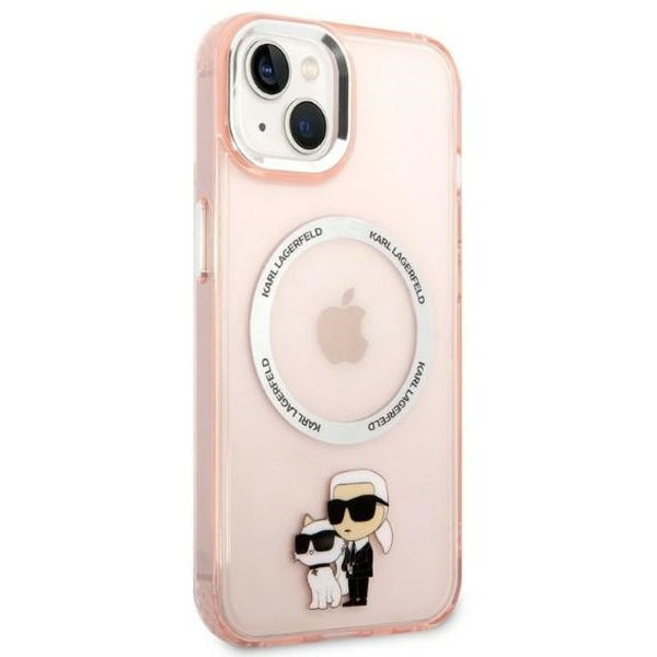 Karl Lagerfeld - Hardcase MagSafe (KLHMP14MHNKCIP) - iPhone 14 Plus - Pink Iconic Karl&Choupette