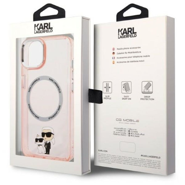 Karl Lagerfeld - Hardcase MagSafe (KLHMP14MHNKCIP) - iPhone 14 Plus - Pink Iconic Karl&Choupette