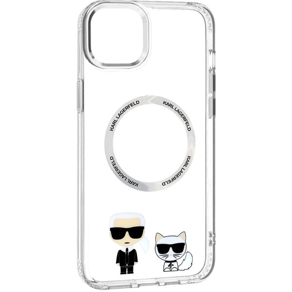 Karl Lagerfeld - Hardcase MagSafe (KLHMP14MHKCT) - iPhone 15 Plus / iPhone 14 Plus - Transparent Karl & Choupette Aluminium
