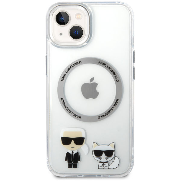 Karl Lagerfeld - Hardcase MagSafe (KLHMP14MHKCT) - iPhone 15 Plus / iPhone 14 Plus - Transparent Karl & Choupette Aluminium