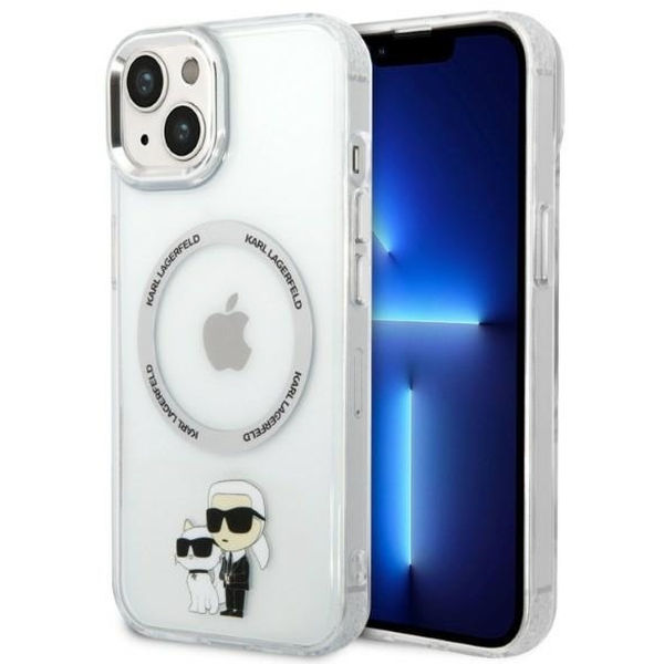 Karl Lagerfeld - Hardcase MagSafe (KLHMP14MHNKCIT) - iPhone 14 Plus - Clear Iconic Karl&Choupette