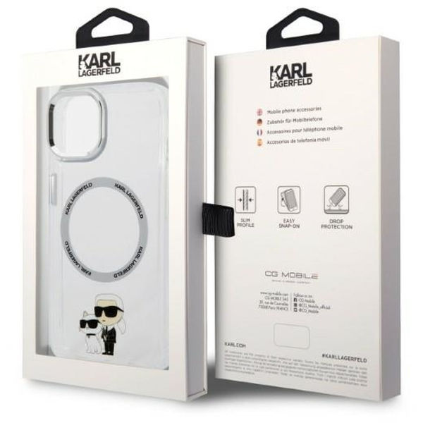 Karl Lagerfeld - Hardcase MagSafe (KLHMP14MHNKCIT) - iPhone 14 Plus - Clear Iconic Karl&Choupette