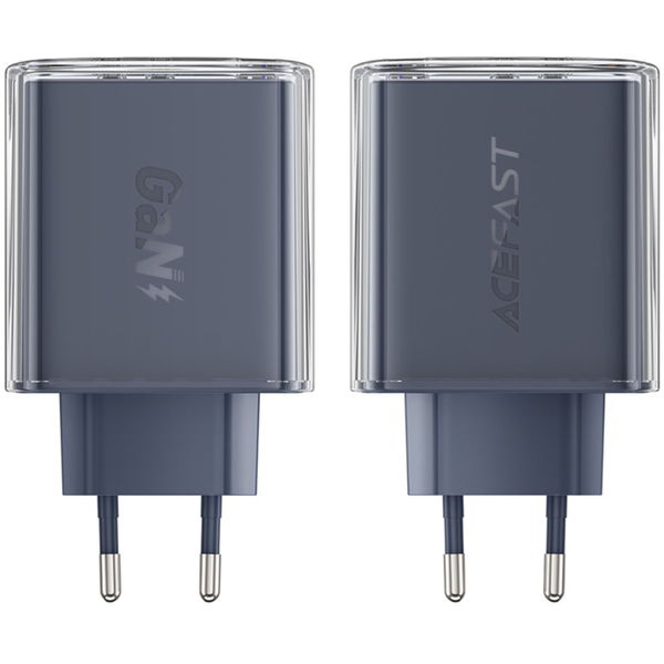 Acefast - Wall Charger Exploration Series (A45) - 2 x USB-C, USB, GaN, PD65W, Fast Charging - Gray