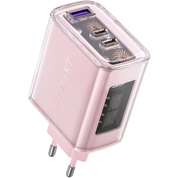 Acefast - Wall Charger Exploration Series (A45) - 2 x USB-C, USB, GaN, PD65W, Fast Charging - Cherry Blossom