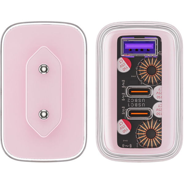 Acefast - Wall Charger Exploration Series (A45) - 2 x USB-C, USB, GaN, PD65W, Fast Charging - Cherry Blossom