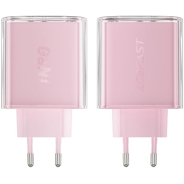 Acefast - Wall Charger Exploration Series (A45) - 2 x USB-C, USB, GaN, PD65W, Fast Charging - Cherry Blossom