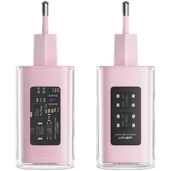 Acefast - Wall Charger Exploration Series (A45) - 2 x USB-C, USB, GaN, PD65W, Fast Charging - Cherry Blossom