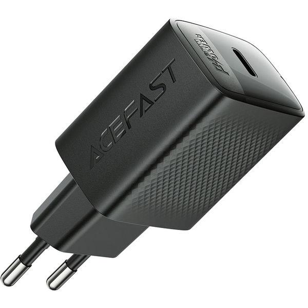 Acefast - Wall Charger (A104) - USB-C, PD25W, GaN Technology, Fast Charging Compatibility - Black