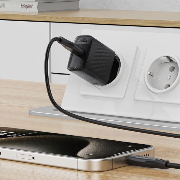 Acefast - Wall Charger (A104) - USB-C, PD25W, GaN Technology, Fast Charging Compatibility - Black