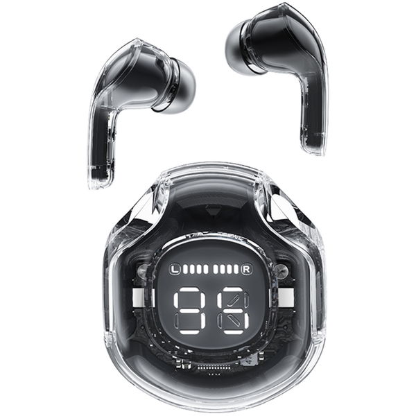 Acefast - Wireless Earbuds (T8) - USB-C, IPX4, Bluetooth 5.3, AI Call Noise Reduction, Digital Display, 480mAh - Bright Black