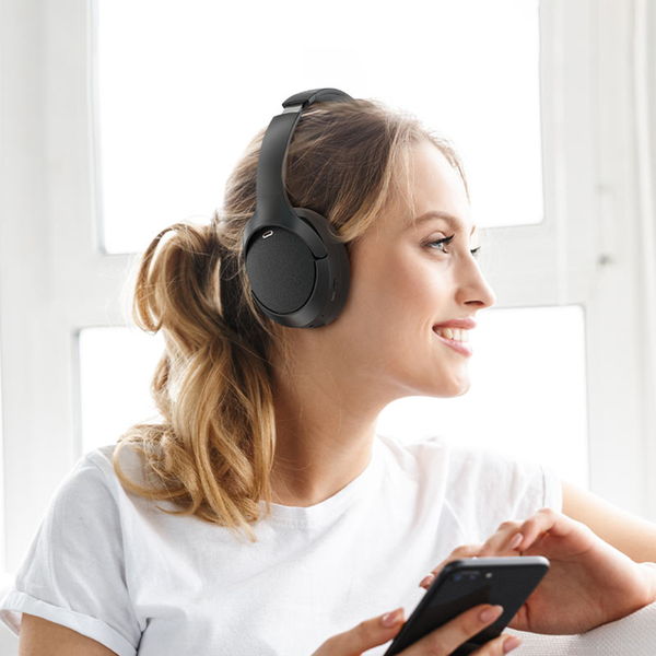 Acefast - Wireless Headset (H6) - Type-C, Bluetooth 5.3, Active Noise Reduction, IPX4, 500mAh, Hi-Fi Sound - Black