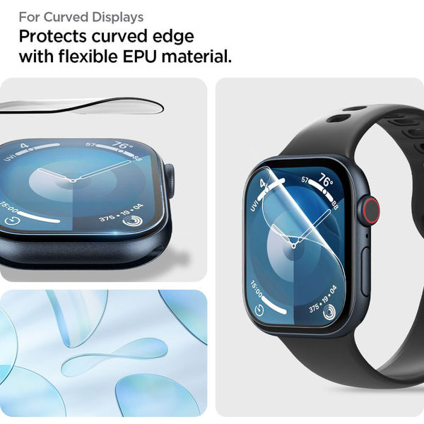 Spigen - Elite Shield EZ Fit (2 pack) - Apple Watch 10 46mm - Clear