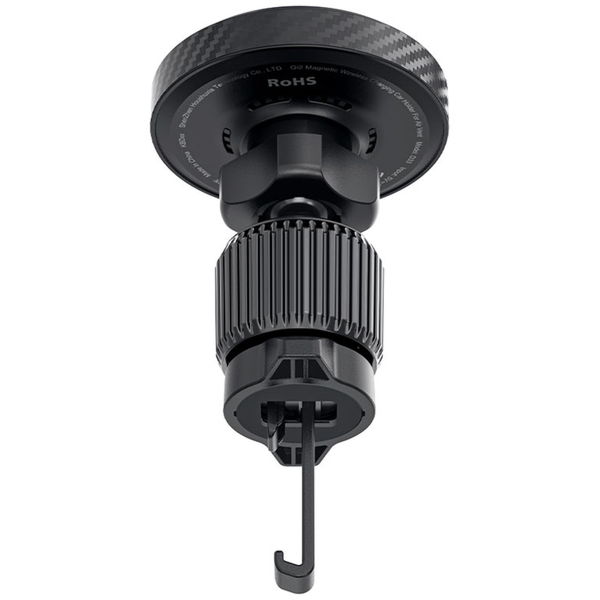 Acefast - Car Holder with Wireless Charging (D33) - for iPhone, Magnetic Grip, for Air Vent, Qi2, LED Light, 15W - Black