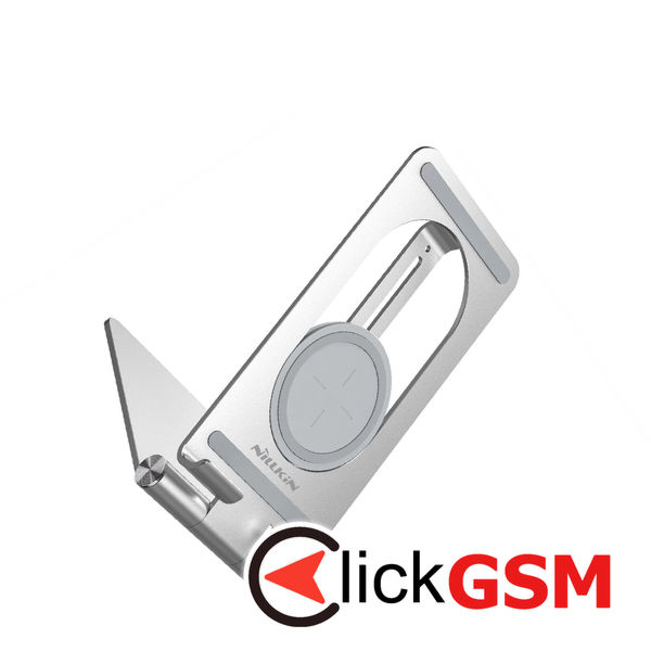 Nillkin - Wireless Charger (NKT01) - with Stand, Fast Charging Qi 15W, Aluminum Alloy - Silver