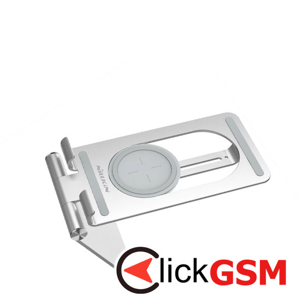 Nillkin - Wireless Charger (NKT01) - with Stand, Fast Charging Qi 15W, Aluminum Alloy - Silver