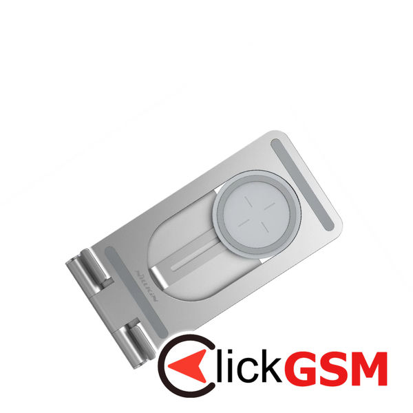 Nillkin - Wireless Charger (NKT01) - with Stand, Fast Charging Qi 15W, Aluminum Alloy - Silver