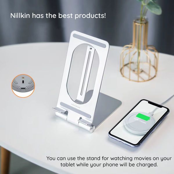 Nillkin - Wireless Charger + Receiver Magic Tags Plus Set - Fast Charging Qi 15W, Type-C Long Version - Silver
