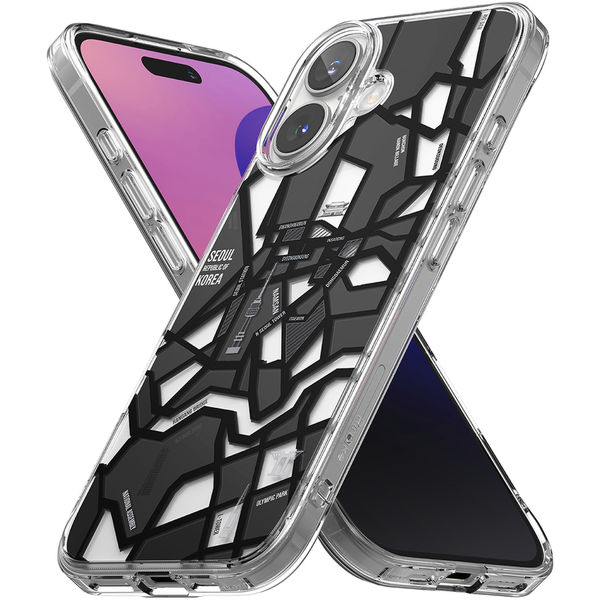 Ringke - Fusion Design - iPhone 16 - Seoul Map Black