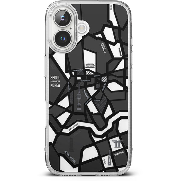Ringke - Fusion Design - iPhone 16 - Seoul Map Black