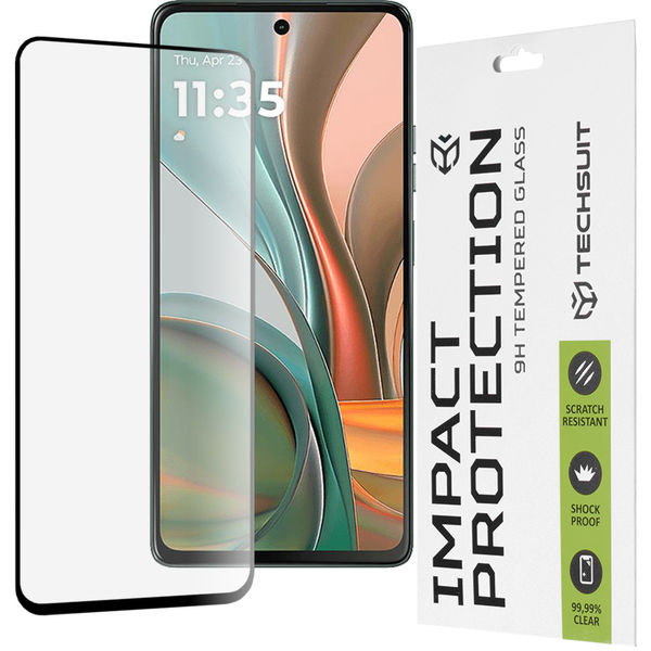Techsuit - 111D Full Cover / Full Glue Glass - Motorola Moto G75 - Black