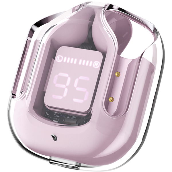 Acefast - Wireless Earbuds (T6) - USB-C, IPX4, Bluetooth 5.3, ENC, Fast Charging, LED Digital Display, 500mAh - Pink Lotus