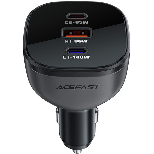 Acefast - Car Charger (B14) - 2x USB-C, USB, 165W, Fast Charging, Intelligent Temperature Control - Black
