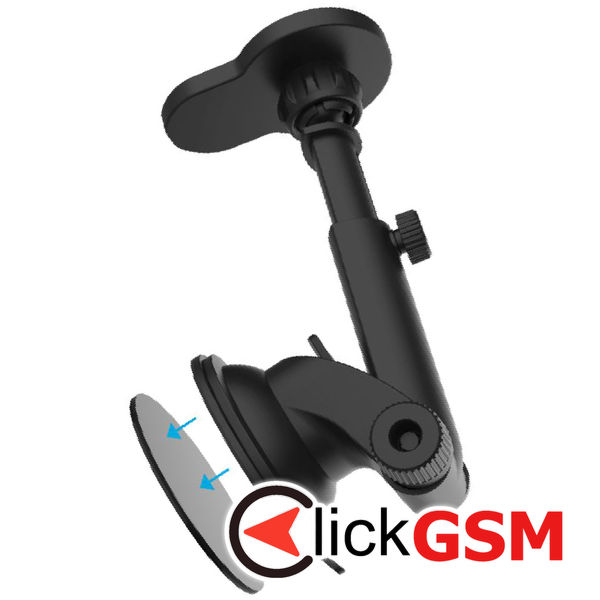 Fixed - Adhesive Pad (FIXDSC-BK) - for Dashboard, Round Shape, Flexible Silicone - Black