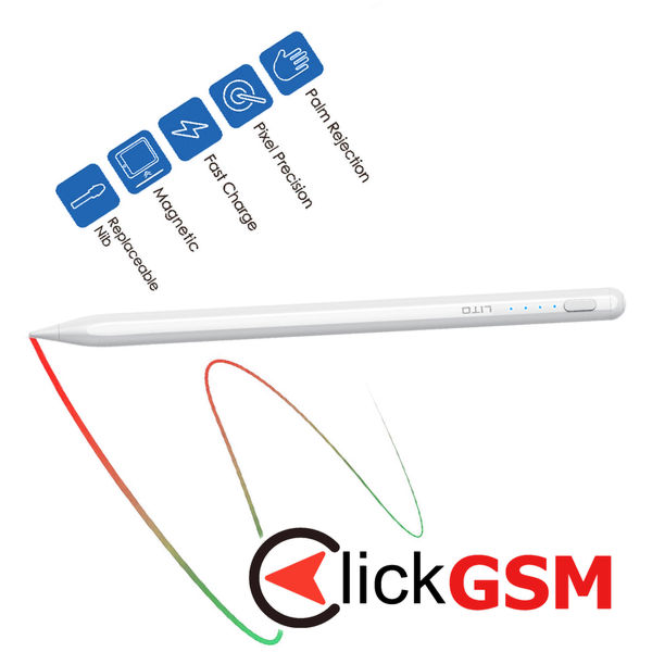 Lito - Stylus Pen (P1) - Palm Rejection, Magnetic Adsorption, 140mAh, for iPad - White
